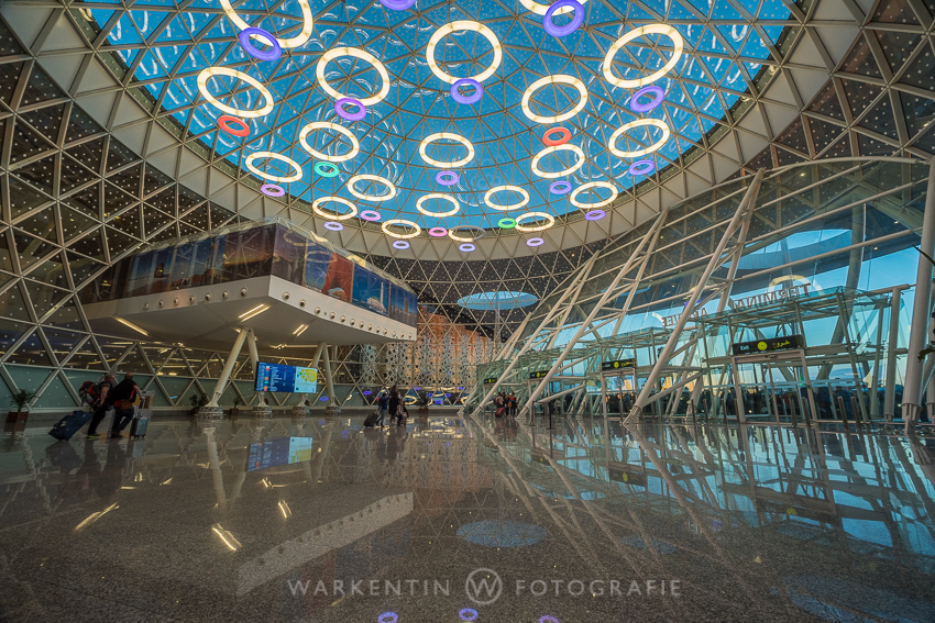 Lobby of the new airport terminal in Marrakech